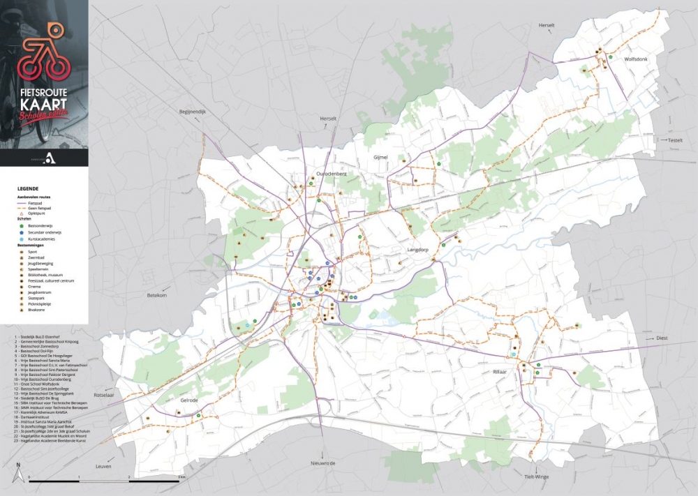 Fietsroutekaart Aarschot 2018 - voorkant